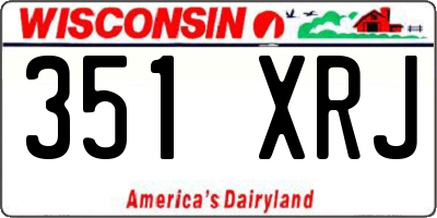 WI license plate 351XRJ