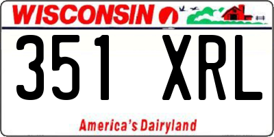WI license plate 351XRL