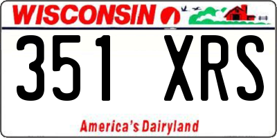 WI license plate 351XRS