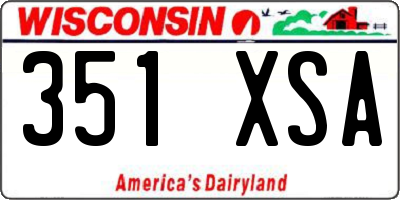 WI license plate 351XSA