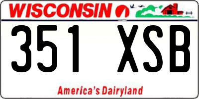 WI license plate 351XSB
