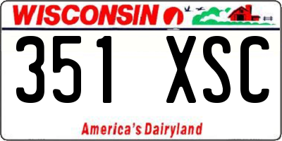 WI license plate 351XSC