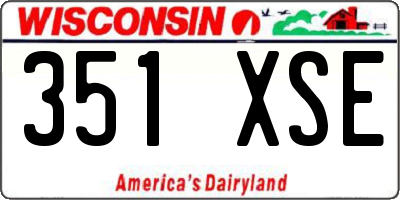 WI license plate 351XSE