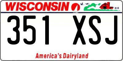 WI license plate 351XSJ