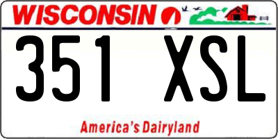 WI license plate 351XSL