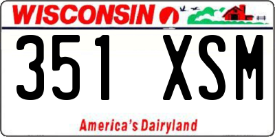 WI license plate 351XSM
