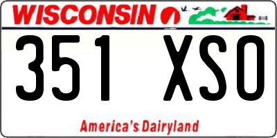 WI license plate 351XSO