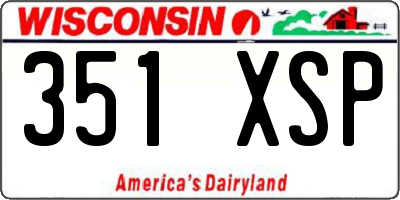 WI license plate 351XSP