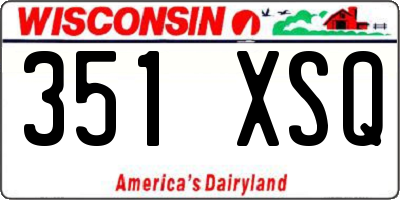 WI license plate 351XSQ