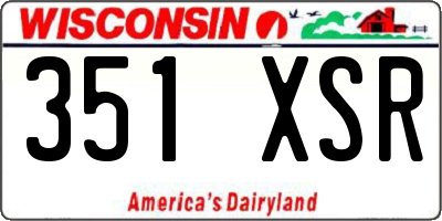 WI license plate 351XSR