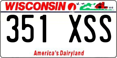 WI license plate 351XSS