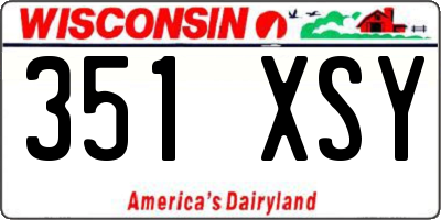 WI license plate 351XSY
