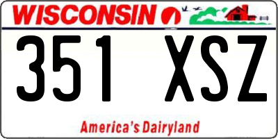 WI license plate 351XSZ