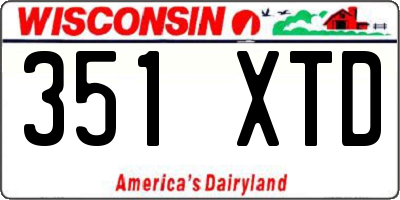 WI license plate 351XTD