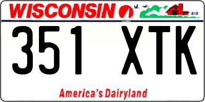 WI license plate 351XTK