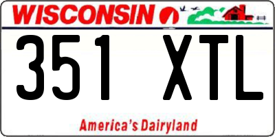 WI license plate 351XTL