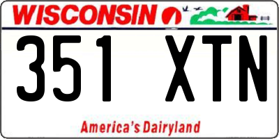 WI license plate 351XTN