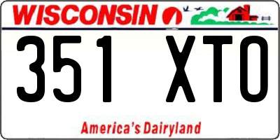 WI license plate 351XTO