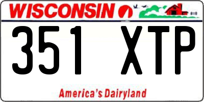 WI license plate 351XTP