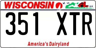 WI license plate 351XTR