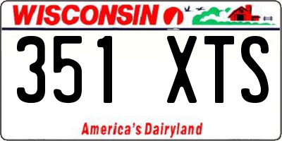 WI license plate 351XTS