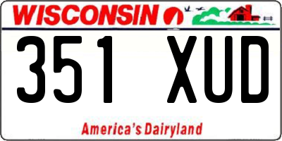 WI license plate 351XUD