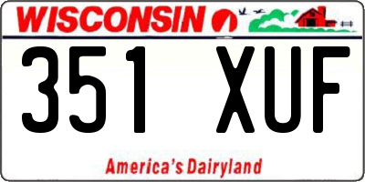 WI license plate 351XUF