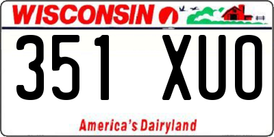 WI license plate 351XUO