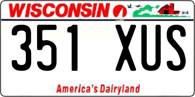 WI license plate 351XUS