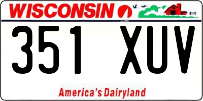 WI license plate 351XUV