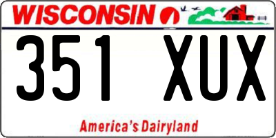 WI license plate 351XUX
