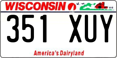 WI license plate 351XUY