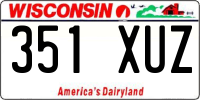 WI license plate 351XUZ