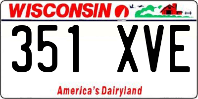 WI license plate 351XVE