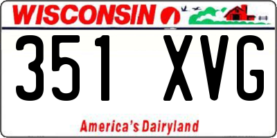 WI license plate 351XVG
