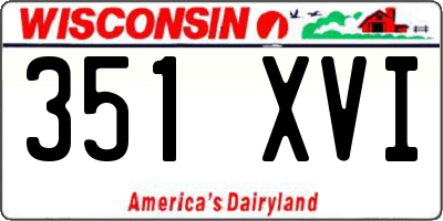 WI license plate 351XVI
