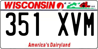 WI license plate 351XVM