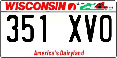 WI license plate 351XVO
