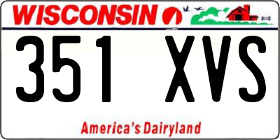 WI license plate 351XVS