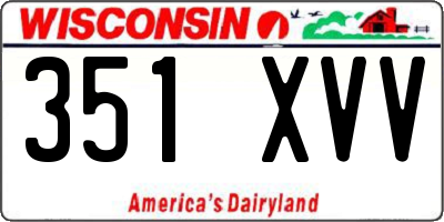 WI license plate 351XVV