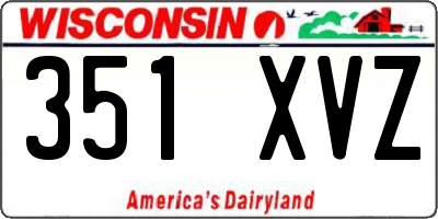 WI license plate 351XVZ