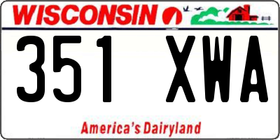 WI license plate 351XWA