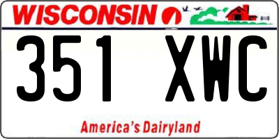 WI license plate 351XWC