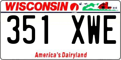 WI license plate 351XWE