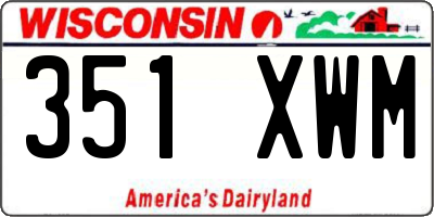 WI license plate 351XWM