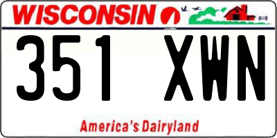 WI license plate 351XWN