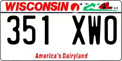 WI license plate 351XWO