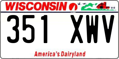 WI license plate 351XWV