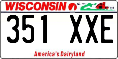 WI license plate 351XXE