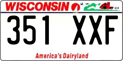 WI license plate 351XXF